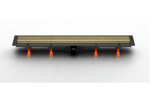 JomoTech Exclusive 40  Flis odpływ liniowy 75 cm Złoty Szczotkowany odwracany ruszt 175-30750400-67 