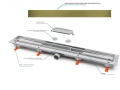 JomoTech Exclusive 40  Flis odpływ liniowy 75 cm Złoty Szczotkowany odwracany ruszt 175-30750400-67 szczegóły