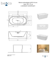 Besco Avita A-line wolnostojąca przyścienna wanna akrylowa 150x75 cm Lewa  schemat