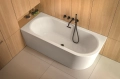 Besco Avita A-line wolnostojąca przyścienna wanna akrylowa 160x75 cm Lewa + przelew wannowy Chrom