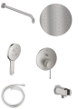 Grohe Essence Stal Szczotkowana podtynkowy zestaw prysznicowy z deszczownicą marki Excellent 25 cm Stal Szczotkowana