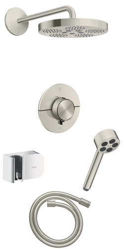 AXOR ShowerSelect ID kompletny prysznicowy termostatyczny zestaw podtynkowy z deszczownicą AXOR One 280 1jet Stal Szlachetna