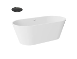 Besco Deeva wolnostojąca wanna akrylowa 170x80 cm + korek wannowy Czarny mat + dostawa gratis !   