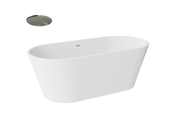 Besco Deeva wolnostojąca wanna akrylowa 160x75 cm + korek wannowy Gun metal + dostawa gratis !   
