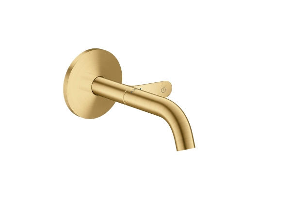 AXOR One Select bateria umywalkowa ścienna podtynkowa , wylewka 16 cm Złoty Szczotkowany 48180250