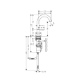 AXOR One Select 140 bateria umywalkowa Stal Szlachetna 48010800 schemat