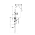 AXOR One Select 170 bateria umywalkowa Stal Szlachetna 48020800schemat