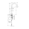 AXOR One Select 260 wysoka bateria umywalkowa Stal Szlachetna 48030800 schemat