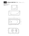 ADN Upsala Line Evo Lewa 150 x 75 cm wanna przyścienna narożna w kolorze białym AWW-013-150ZP-L schemat