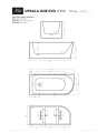 ADN Upsala Line Evo Lewa 160 x 75 cm wanna przyścienna narożna w kolorze białym AWW-013-160ZP-L  schemat