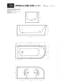 ADN Upsala Line Evo Lewa 170 x 75 cm wanna przyścienna narożna w kolorze białym AWW-013-170ZP-L schemat