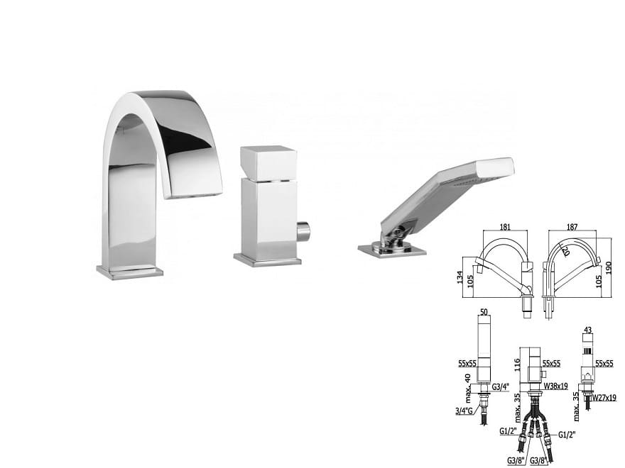 Paffoni Level bateria wannowa wielootworowa
