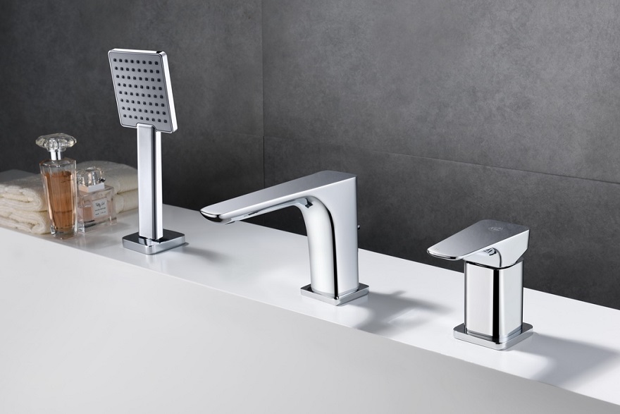 MONACO bateria wannowa 3-otworowa  MON-BWW.080C kolor chrom połysk Blue Water