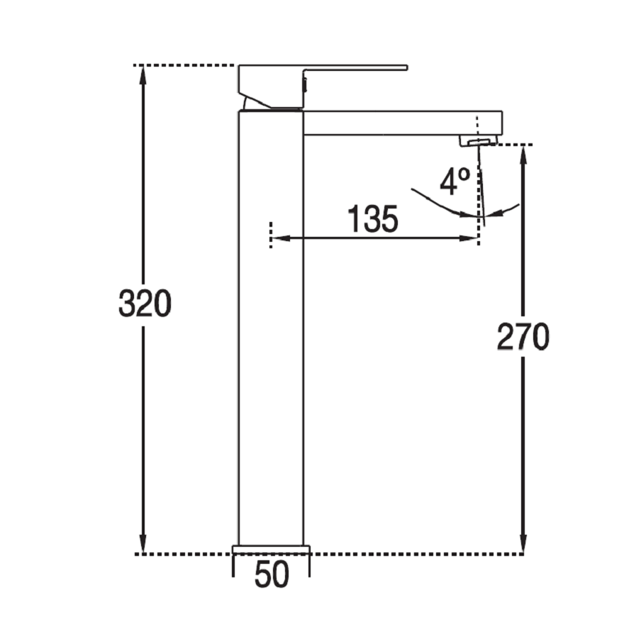Blue Water TORONTO CZARNY MAT bateria umywalkowa wysoka TOR-BUW.050C