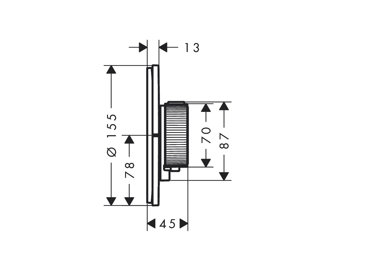 AXOR ShowerSelect ID 36750140 schemat wymiarowy