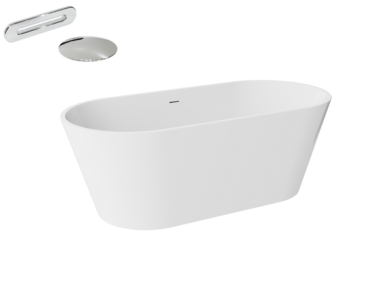 Przelew szczelinowy chrom Ultra Slim w wannie Besco Deeva