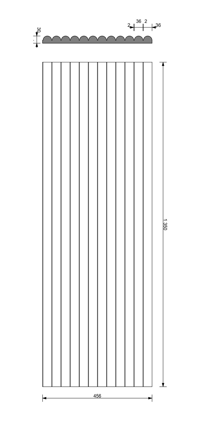 VHCT beton architektoniczny panel 3D PB 57 Loren 135 x 45,6 x 3 cm schemat