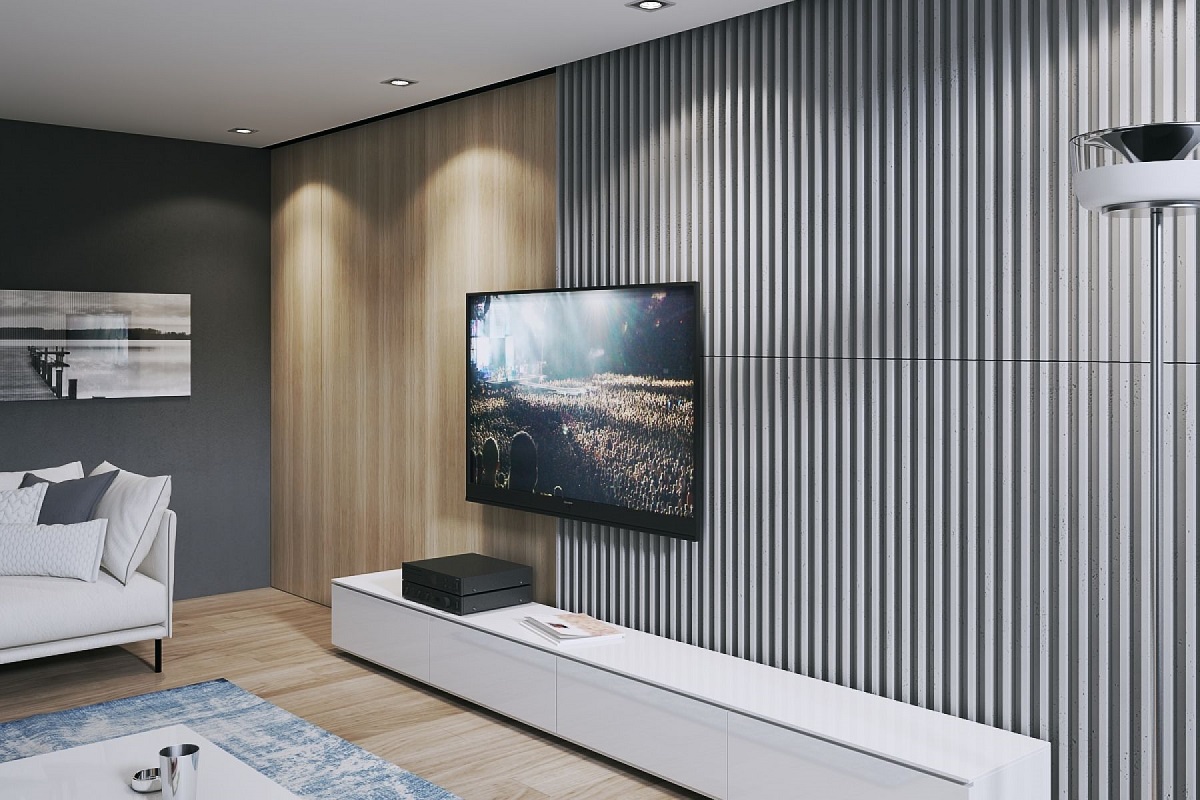 VHCT beton architektoniczny lamele 3D PB 39 Striped 135 x 48,9 x 3 cm