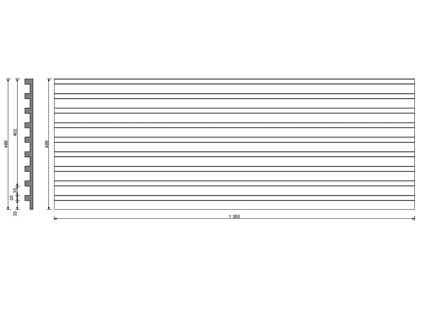 VHCT beton architektoniczny lamele 3D PB 39 Striped 135 x 48,9 x 3 cm