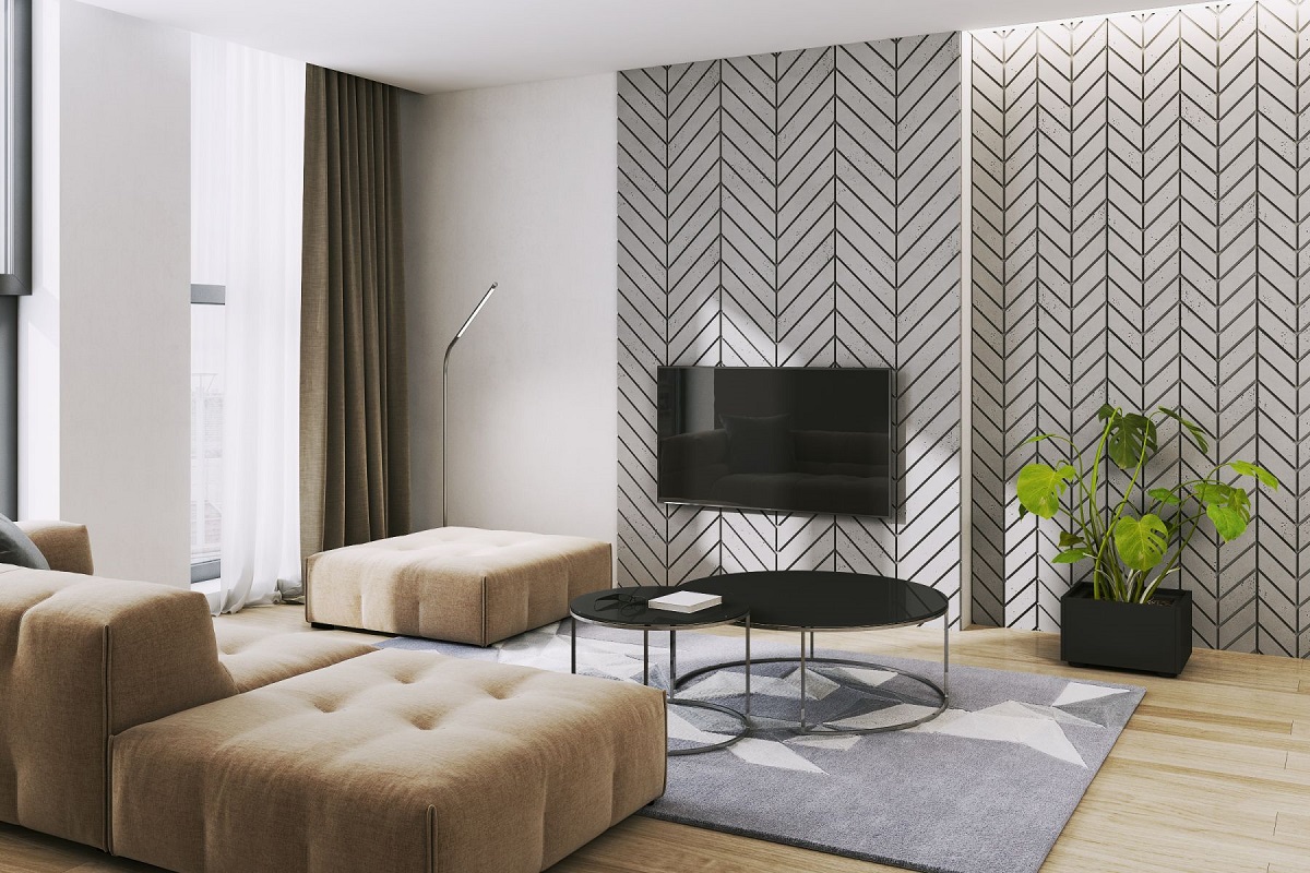 VHCT beton architektoniczny panel 3D PB 44 JODEŁKA 118,8 x 60 x 2,5 cm