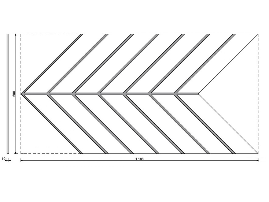 VHCT beton architektoniczny panel 3D PB 45 JODEŁKA 118,8 x 60 x 2,5 cm