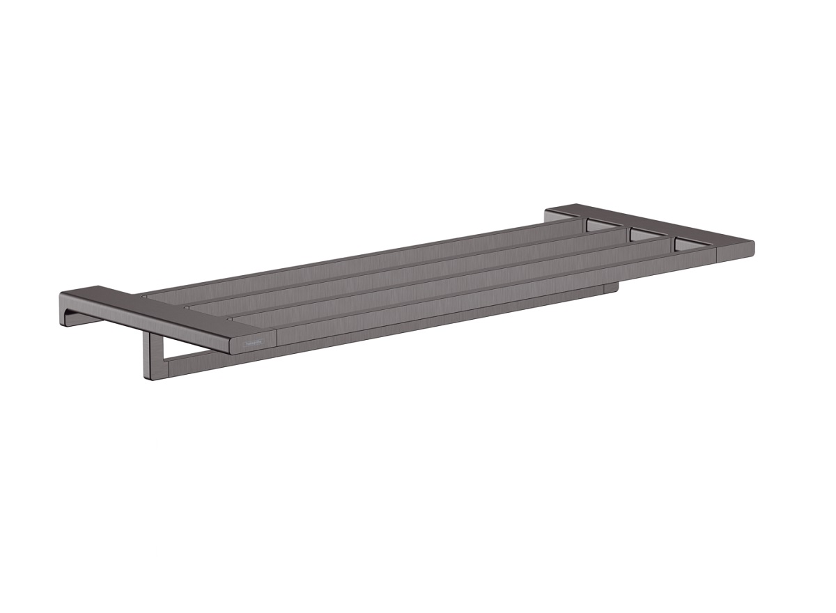 hansgrohe AddStoris Q półka na ręczniki z wieszakiem 65 cm Czarny Chrom Szczotkowany 41751340