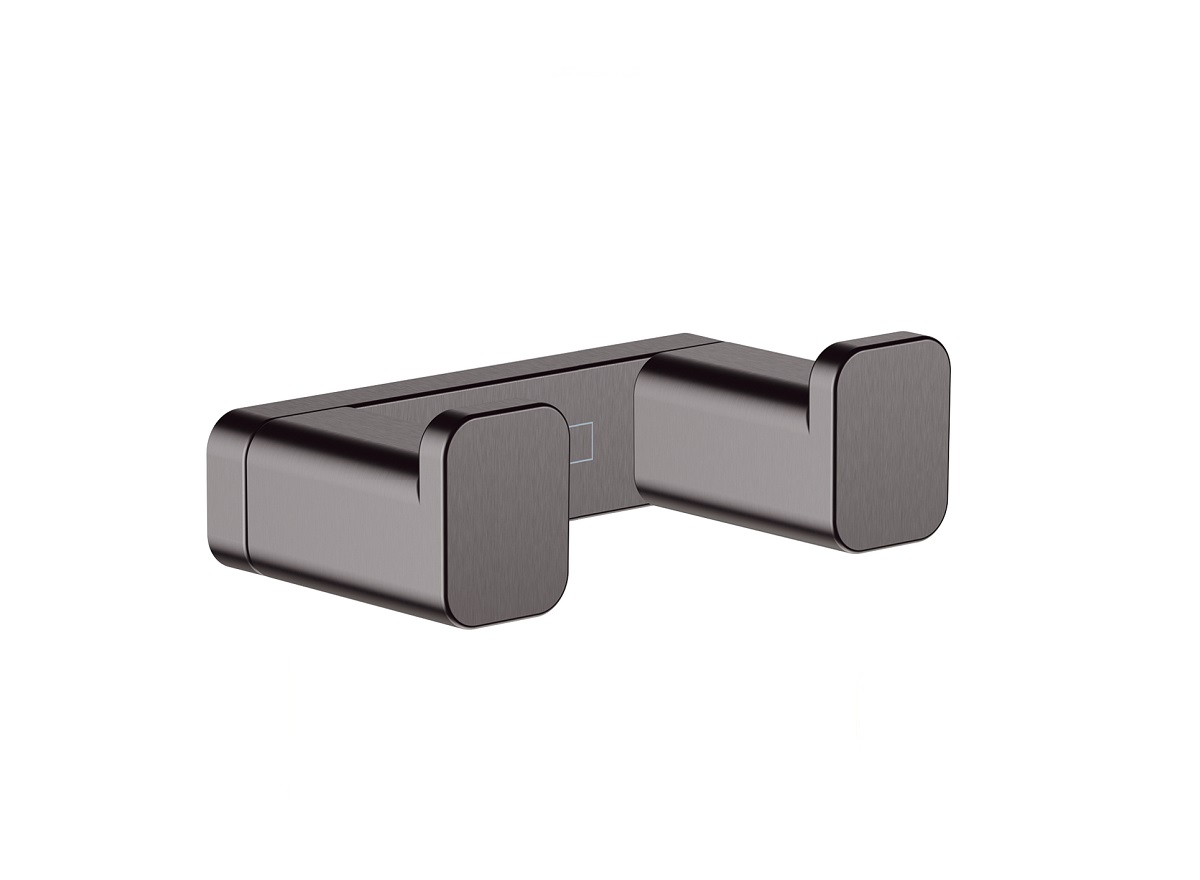 hansgrohe AddStoris haczyk na ręcznik podwójny Czarny Chrom Szczotkowany 41755340