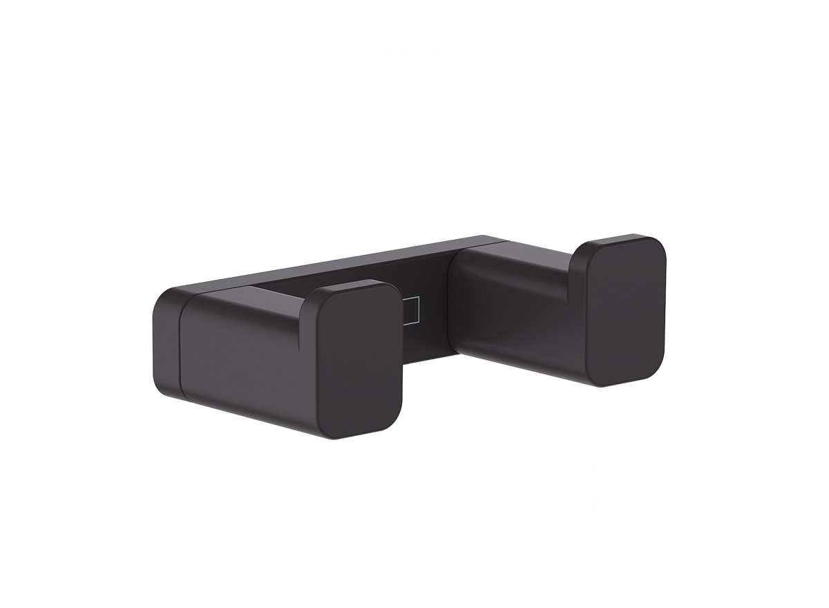 hansgrohe AddStoris haczyk na ręcznik podwójny Czarny Mat 41755670