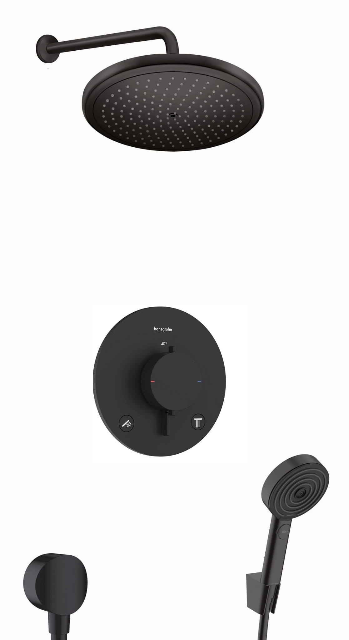 hansgrohe Ecostat S kompletny prysznicowy zestaw podtynkowy z deszczownicą okrągłą  Croma 280 1jet