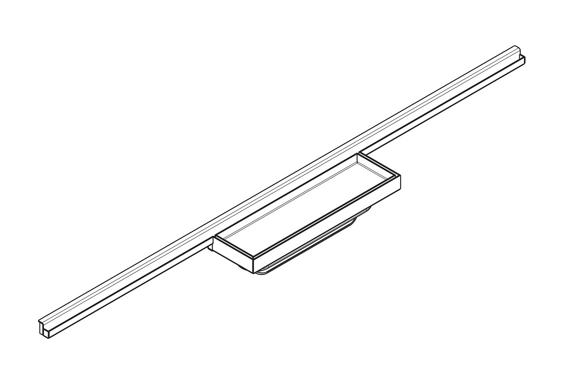 hansgrohe RainDrain Minimalistic element zewnętrzny odpływu700 , montaż przyścienny Stal szlachetna 56219000 rzut