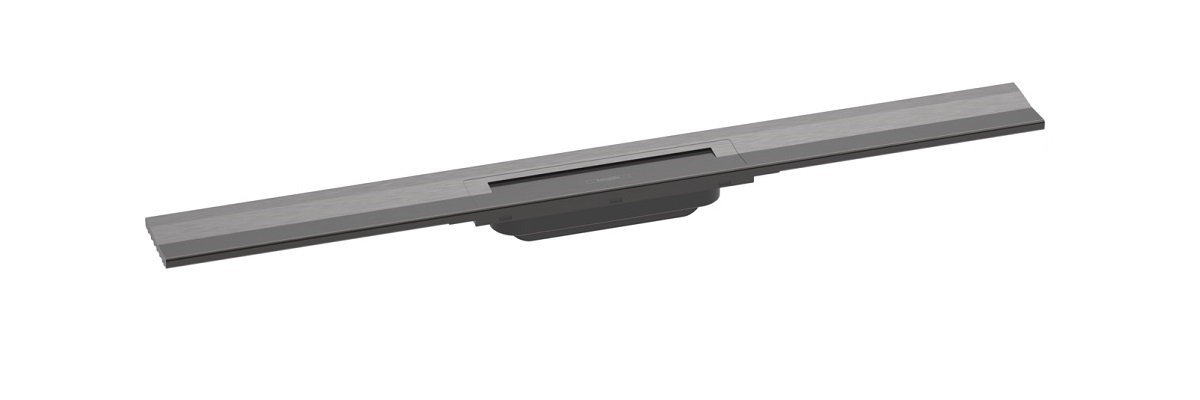 hansgrohe RainDrain Flex element zewnętrzny odpływu 70 cm z możliwością przycięcia i do montażu w podłodze przy ścianie Czany Chrom szczotkowany 56050340