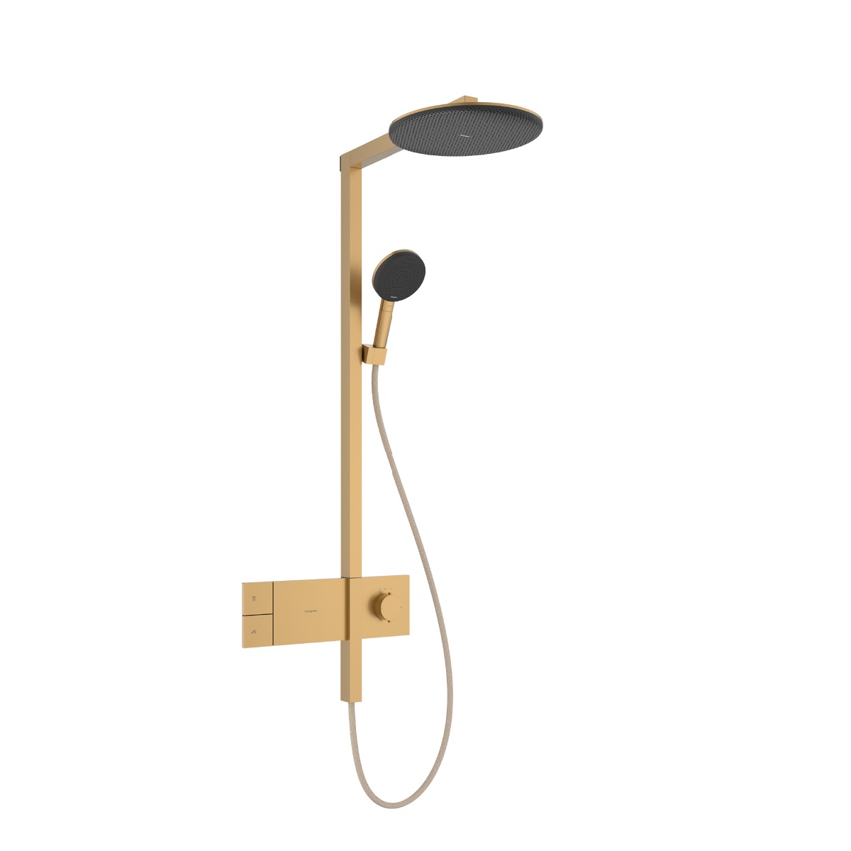 hansgrohe Raindance Alive S Komplet prysznicowy 300 1jet EcoSmart z termostatem ShowerSelect Comfort  Brąz szczotkowany 24583140