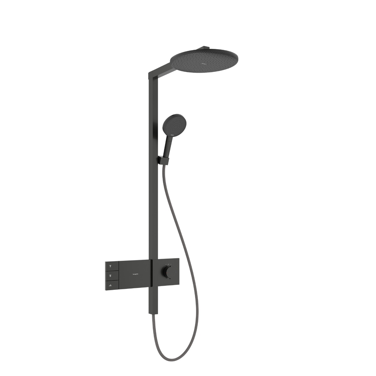 hansgrohe Raindance Alive S Komplet prysznicowy 300 2jet EcoSmart z termostatem ShowerSelect Comfort Czarny Chrom Szczotkowany 24596340