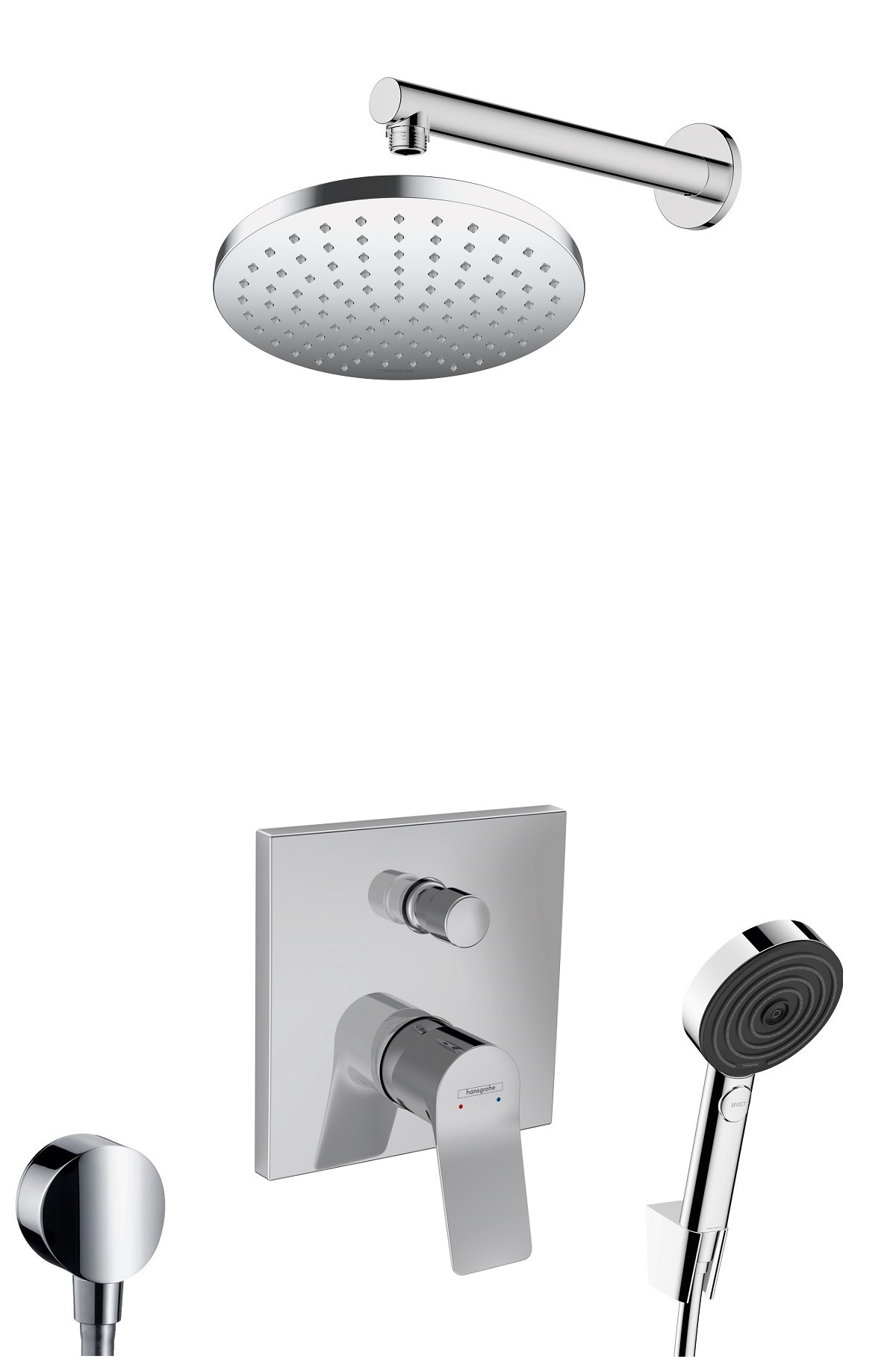 hansgrohe Vivenis kompletny prysznicowy zestaw podtynkowy z deszczownicą Vernis 200 1 Jet chrom połysk