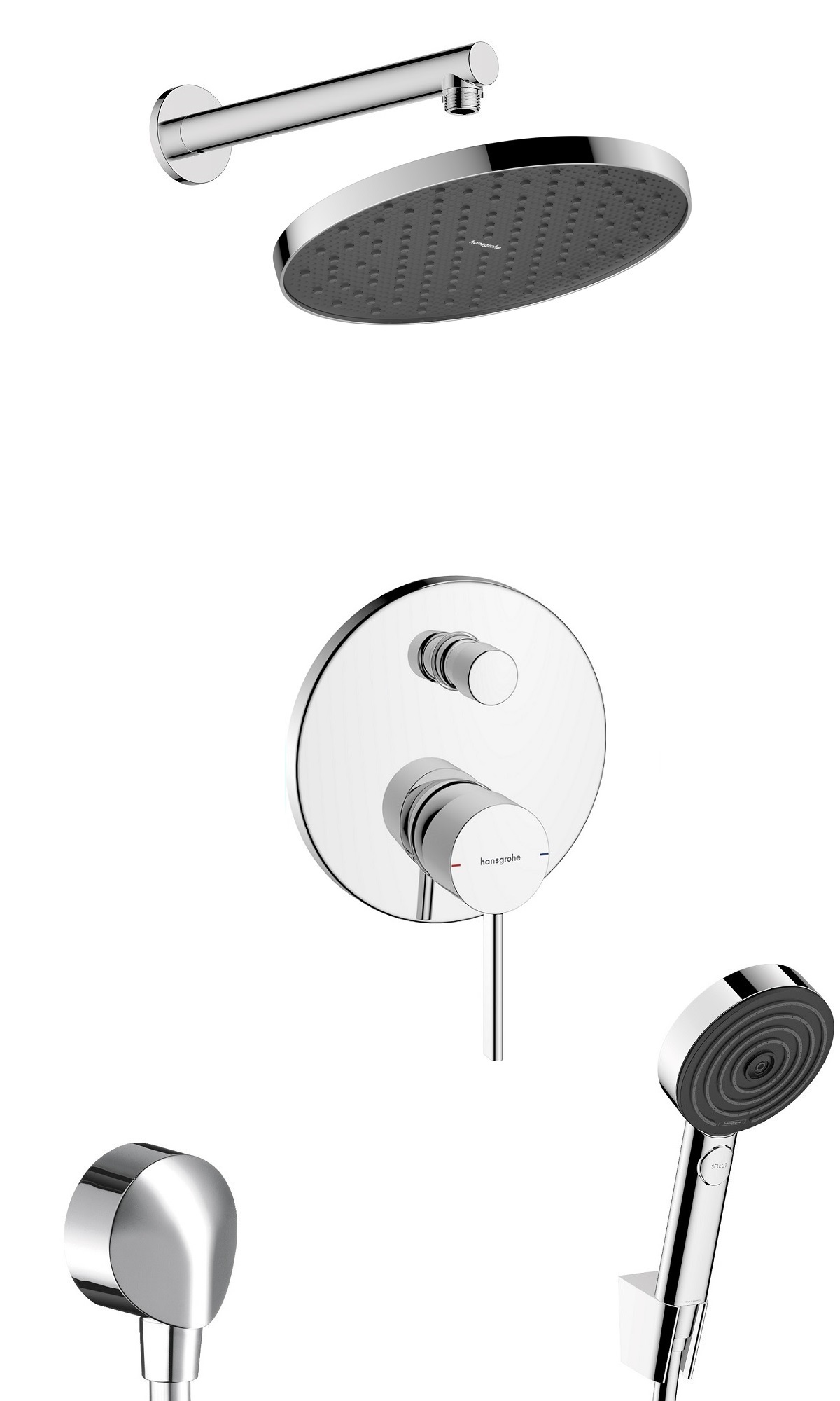 hansgrohe Zesis S kompletny prysznicowy zestaw podtynkowy z deszczownicą  Activera 240 1jet Chrom Połysk 1jet Chrom Połysk