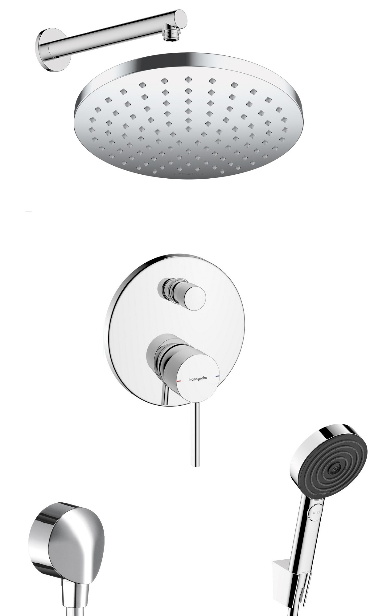 hansgrohe Zesis S kompletny prysznicowy zestaw podtynkowy z deszczownicą  Blend 200 1jet Chrom Połysk