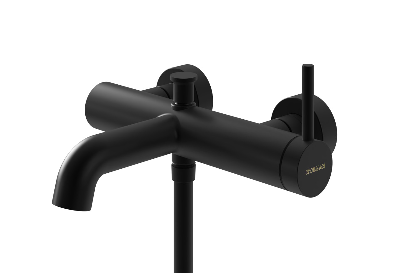 KOHLMAN Axel Black bateria wannowa ścienna QW110AB czarny mat
