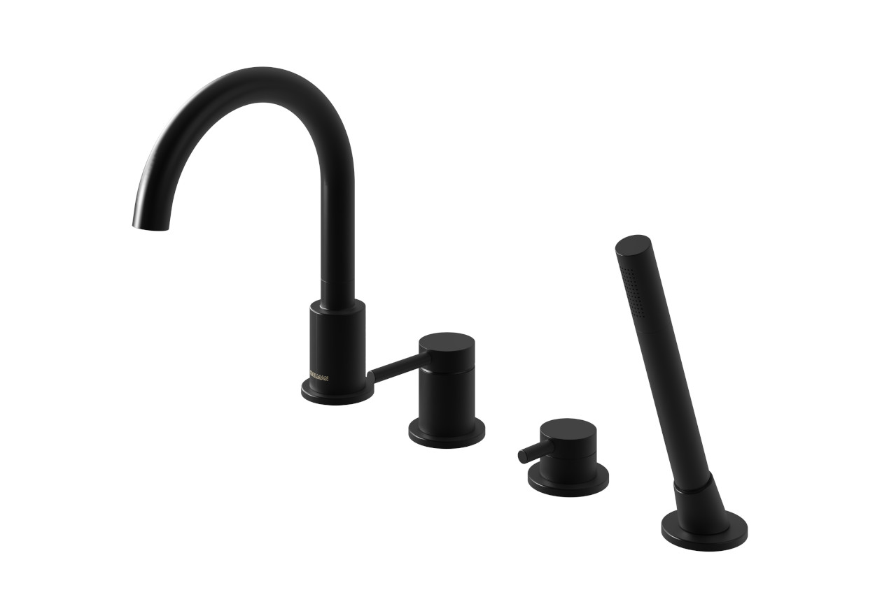 KOHLMAN Axel Black 4-otworowa bateria wannowa stojąca QB244AB czarny mat