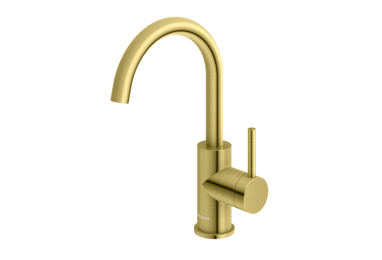 KOHLMAN Axel Brushed Gold bateria umywalkowa z obrotową  wylewką Szczotkowane Złoto QB150AGDB