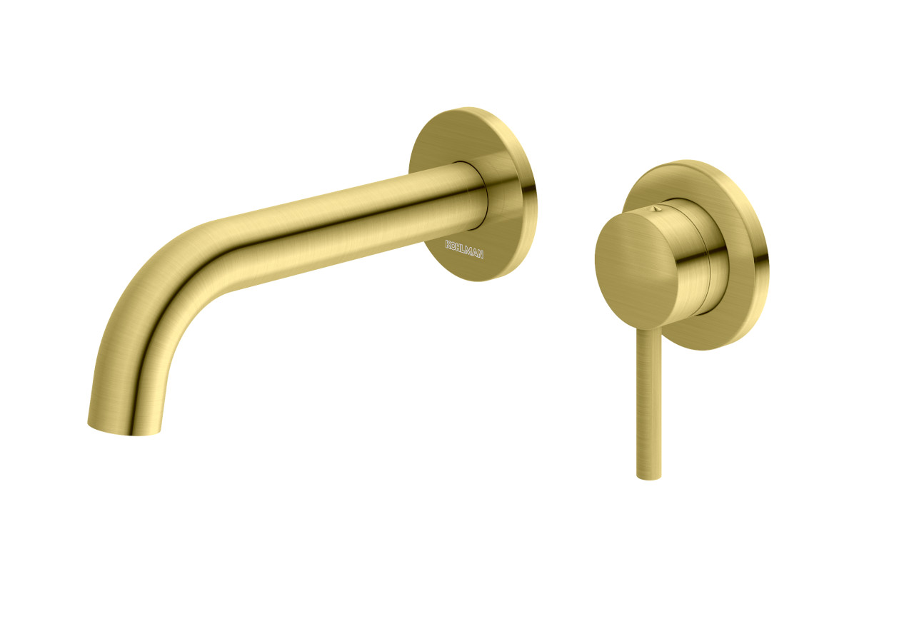 KOHLMAN Axel Brushed Gold kompletna podtynkowa bateria umywalkowa Szczotkowane Złoto QW180AGDB