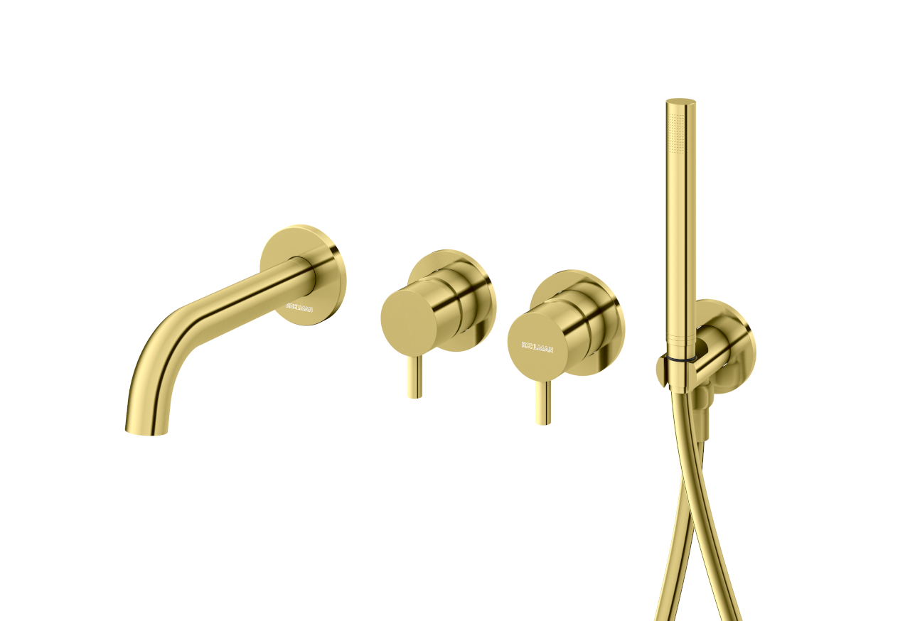 KOHLMAN Axel Gold podtynkowy zestaw wannowy z wylewką wannową  QW260AGDQW230AGD złoty połysk