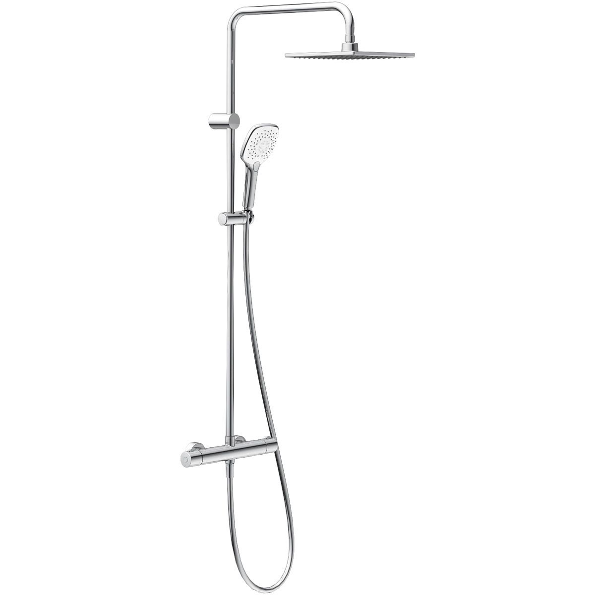 Oltens Atran zestaw prysznicowy termostatyczny z deszczownicą kwadratową chrom połysk 36501100