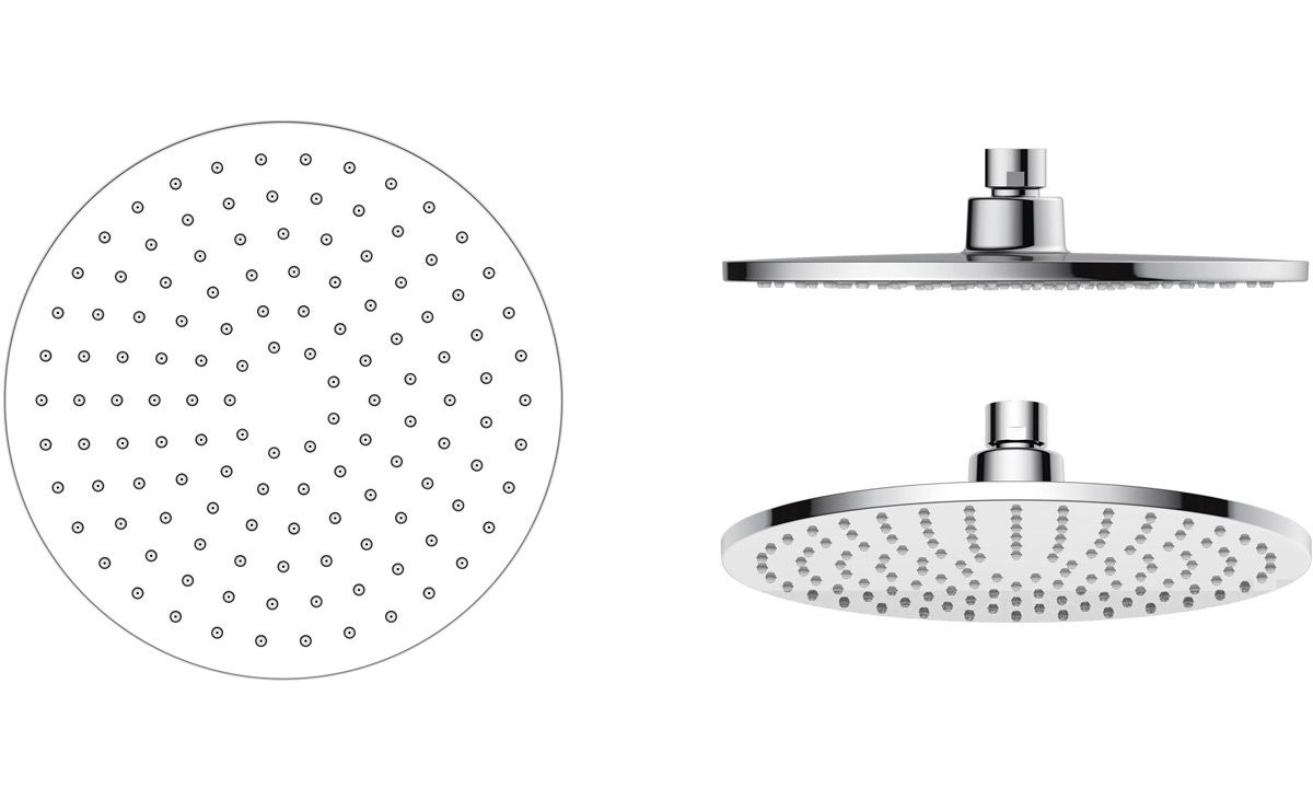 Oltens Atran zestaw prysznicowy termostatyczny z deszczownicą okrągłą chrom połysk 36500100