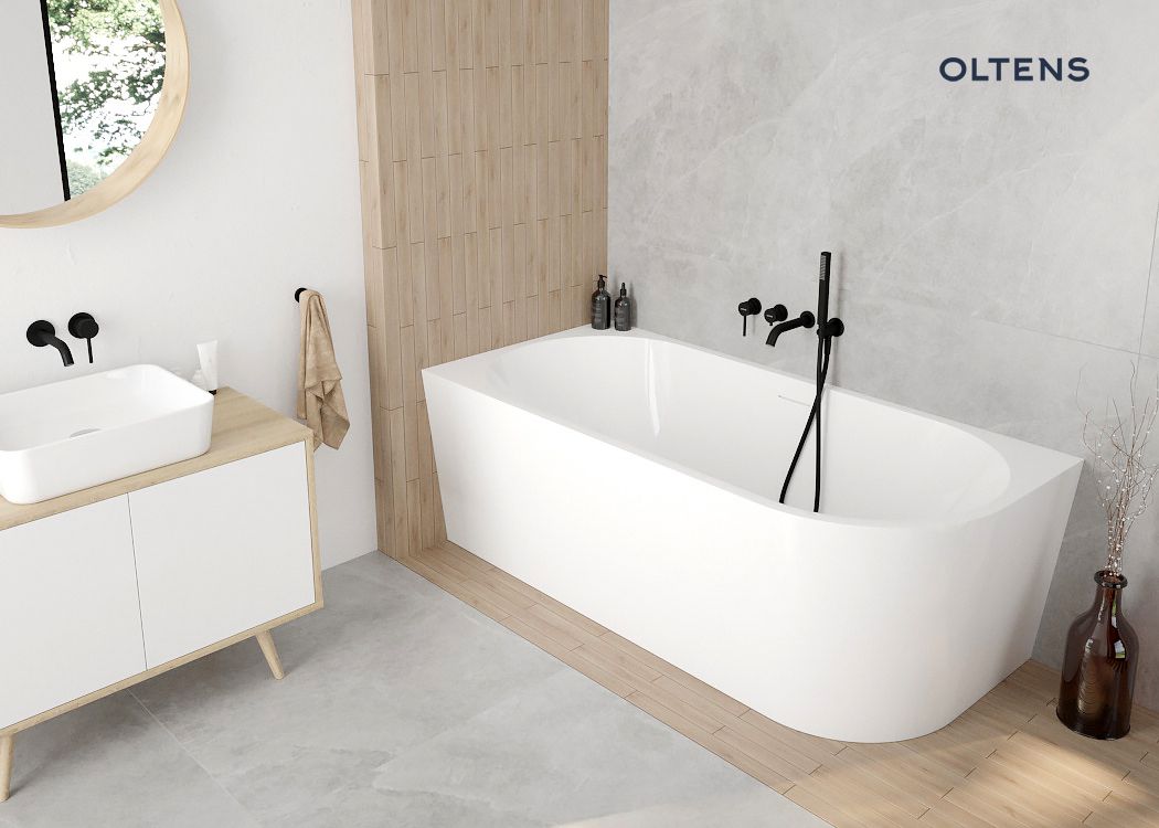 Oltens Delva wanna wolnostojąca narożna 170x80 cm lewa biała 11000000
