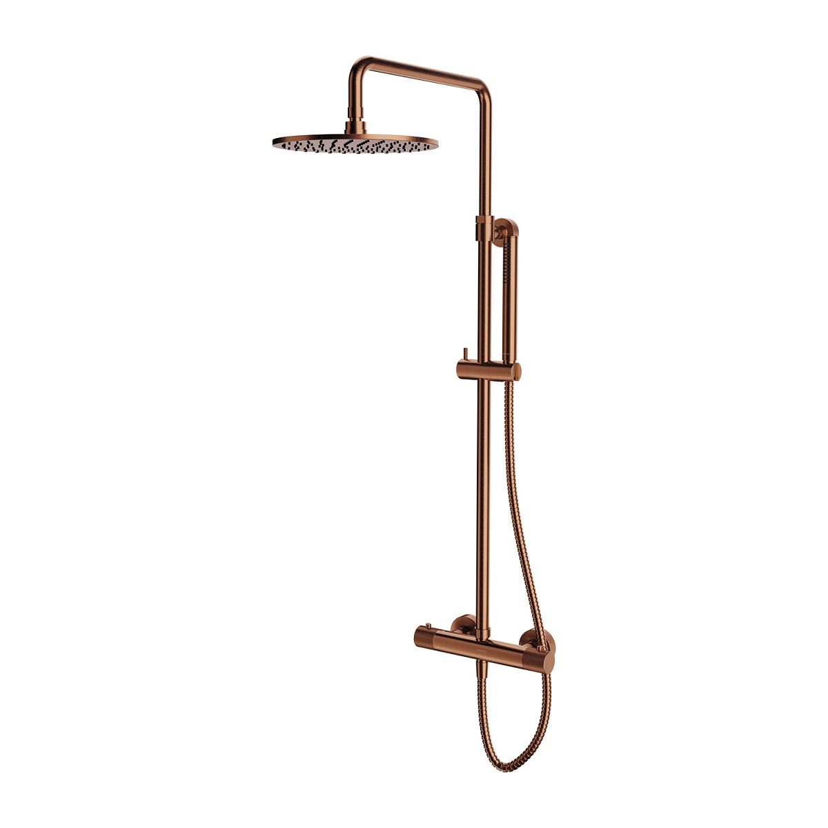 Omnires Contour termostatyczny system prysznicowy  z deszczownicą 25 cm miedź szczotkowana CT8044CPB
