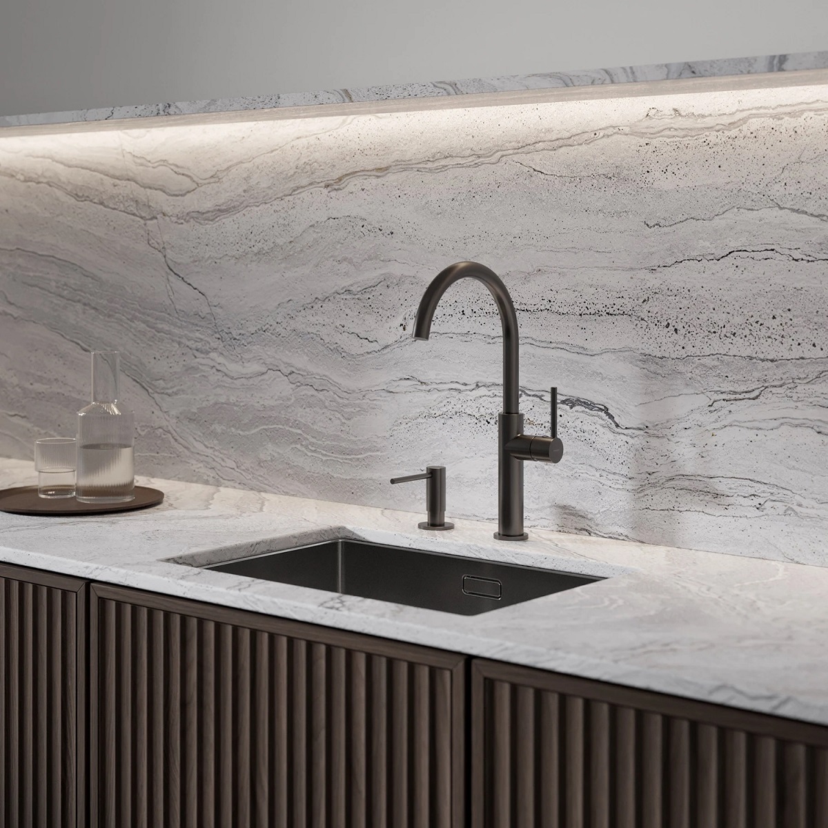 Omnires Modern Project dozownik mydła w płynie MP60723GR Grafit Szczotkowany