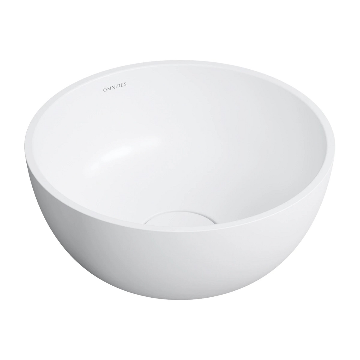 Omnires Shell M+ umywalka nablatowa Ø35 cm Biały Mat SHELL350UNBM