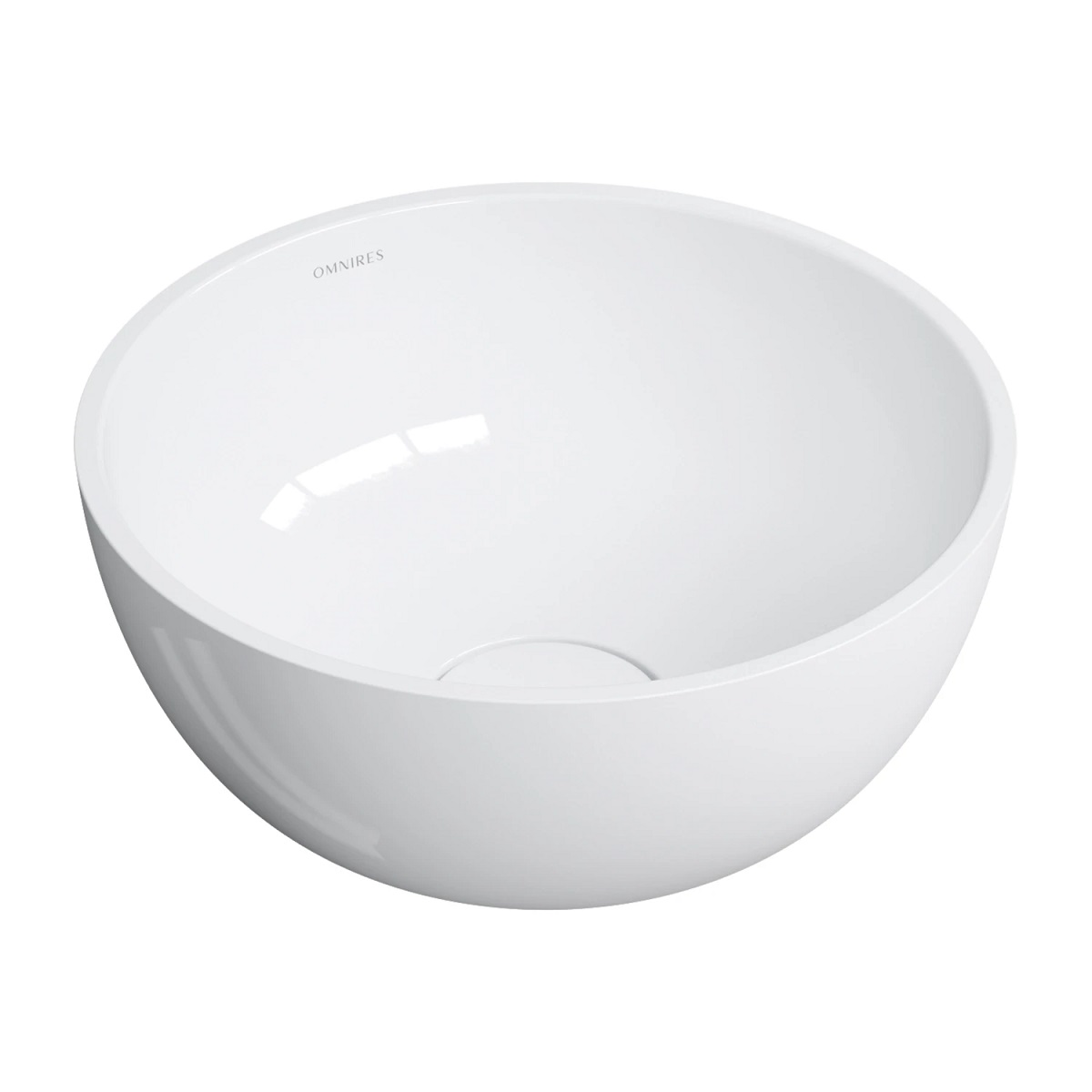 Omnires Shell M+ umywalka nablatowa Ø35 cm Biały Połysk SHELL350UNBP