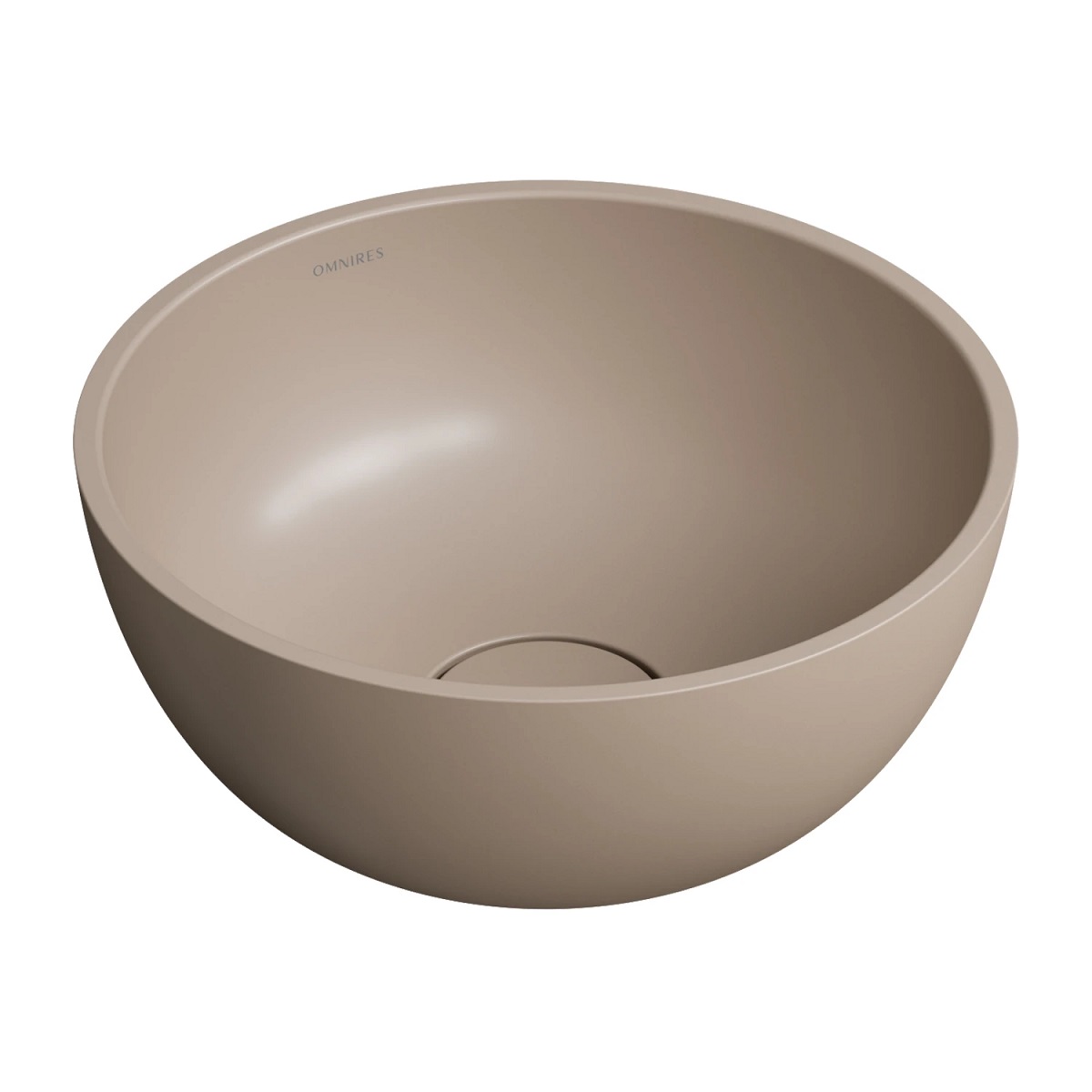 Omnires Shell M+ umywalka nablatowa Ø35 cm Dune Beige Mat SHELL350UNDB