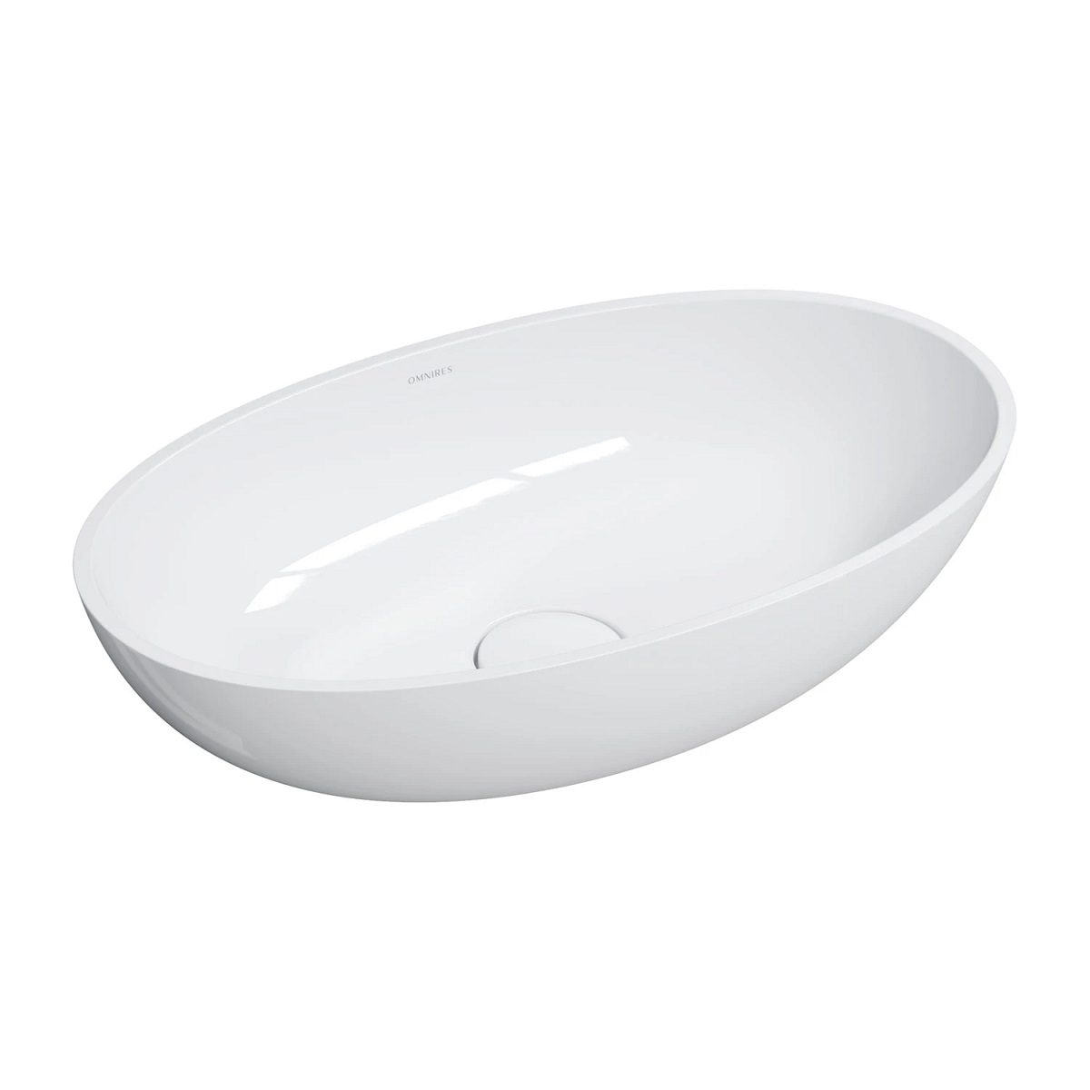 Omnires Shell M+ umywalka nablatowa 60 x 35 cm Biały Połysk SHELLUNBP